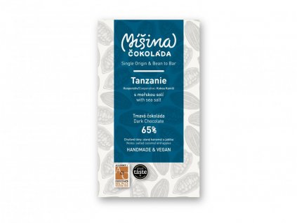 Míšina Čokoláda Tmavá čokoláda 65% Tanzanie s mořskou solí 50 g