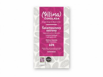 Míšina Čokoláda čokoláda 60 % Šalamounovy ostrovy s kozím mlékem 50 g