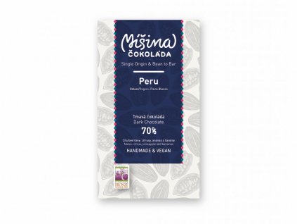 Míšina Čokoláda Tmavá čokoláda 70% Peru 50 g