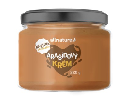 Allnature Arašídový krém s mléčnou čokoládou 220 g EXP. 28.3.2026