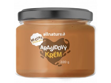 Allnature Arašídový krém s mléčnou čokoládou 220 g