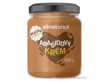 Allnature Arašídový krém s mléčnou čokoládou 500 g