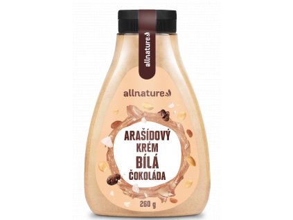 Allnature Arašídový krém s bílou čokoládou 260 g