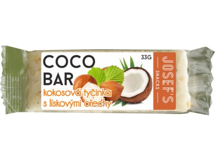 Josef's snacks Ovocná tyčinka kokosová s lískovými ořechy 33 g
