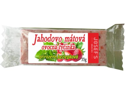 Josef's snacks Kokosová tyčinka máta s jahodou 33 g