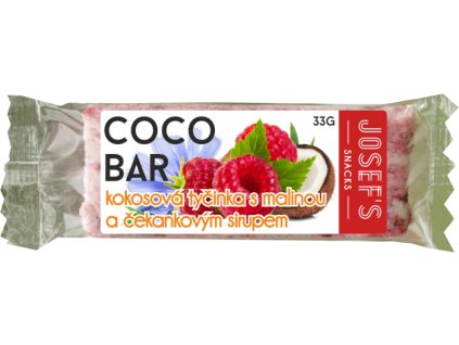 Josef's snacks Kokosová tyčinka s malinou a čekankovým sirupem 33 g