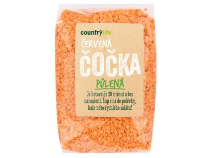 Country Life Čočka červená půlená loupaná 500 g