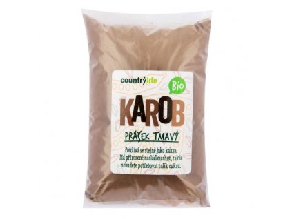 Country Life Karobový prášek tmavý BIO 500 g