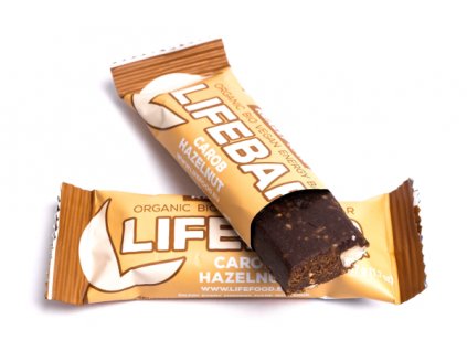 Lifebar tyčinka karobová s lískovými oříšky RAW BIO 47 g