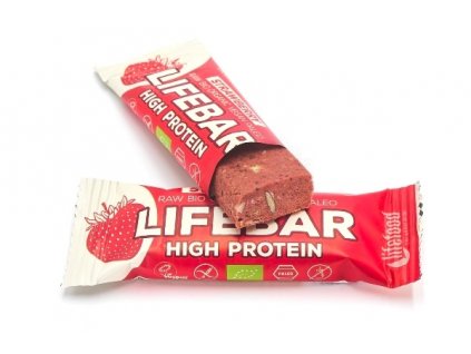 Lifebar Protein tyčinka jahodová BIO 47 g