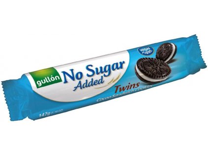 Gullón Twins kakaové sušenky plněné krémem bez přídavku cukru, se sladidly 147 g