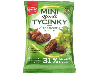 Semix Mini müsli tyčinky s oříšky bez lepku 70 g