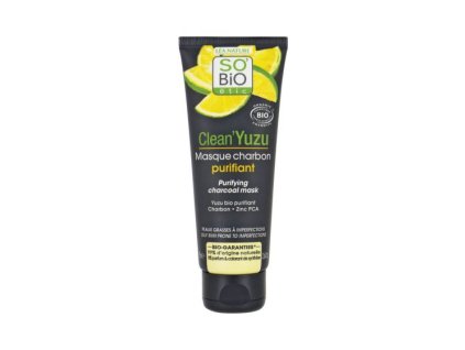 SO´BIO étic Maska pleťová čisticí s aktivním uhlím Clean Yuzu BIO 75 ml