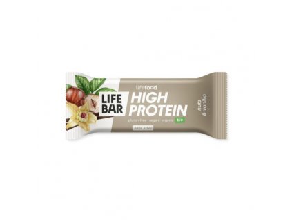 Lifebar Tyčinka proteinová s ořechy a vanilkou BIO RAW 40 g