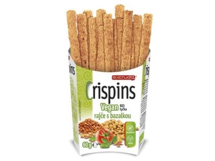 Extrudo Tyčinka Crispins Vegan rajče s bazalkou BIO 60 g EXP. 4. 9. 2025