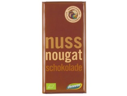 Dennree Čokoláda mléčná s krémovou nugátovou náplní BIO 100 g