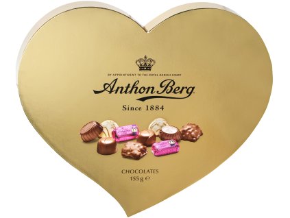 Anthon Berg luxusní bonboniéra ve tvaru srdce zlatá 155 g