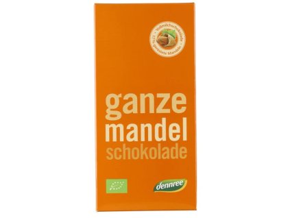 Dennree Čokoláda mléčná s praženými mandlemi BIO 100 g