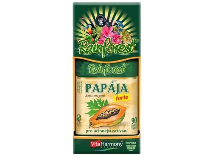VitaHarmony Papája forte, směs enzymů - 90 žvýkacích tablet