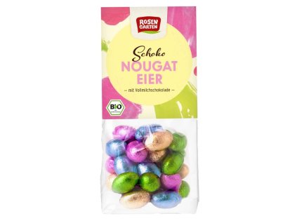 Rosengarten Vajíčka z mléčné čokolády plněná nugátem BIO 100 g