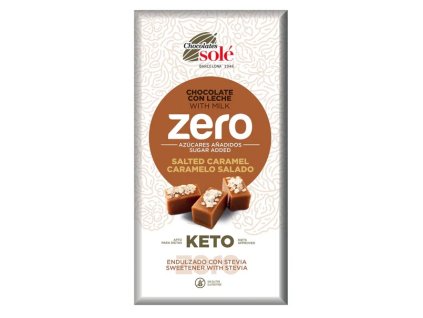 Solé Čokoláda mléčná slaný karamel se stévií bez cukru 100 g