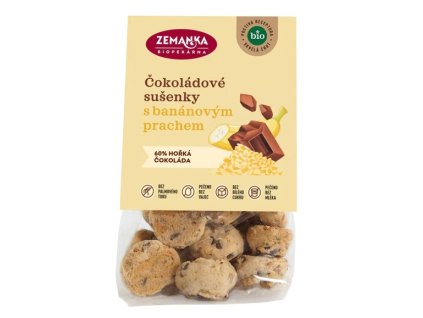 Zemanka Sušenky s čokoládou a banánovým prachem BIO 100 g
