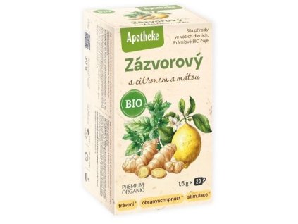 Aphoteke Čaj Zázvorový s citronem a mátou BIO 30 g