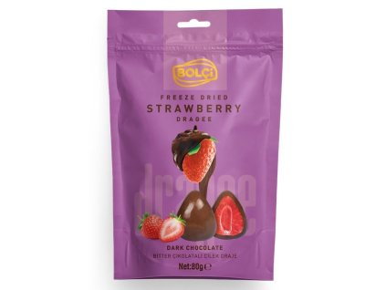 Bolci Lyofilizované celé jahody v hořké čokoládě 80 g