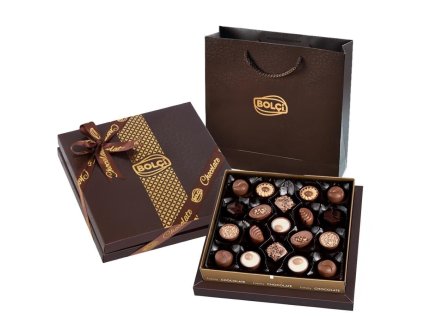 Bolci Diamond Brown Box - mix pralinek s dárkovou taškou 215 g
