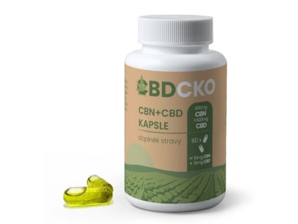 CBDCKO Konopné kapsle 2v1 CBD + CBN 1200 mg 60 ks