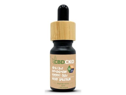 CBDCKO Konopný olej 3v1 15% CBD + 15% CBG + 15% CBN broad spectrum 45% 10 ml