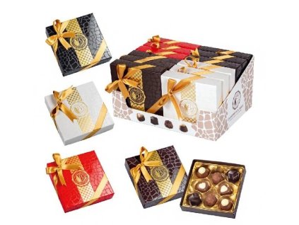 Bolci Diamond Boutique - výběr luxusních pralinek v dárkovém balení s mašlí 80 g