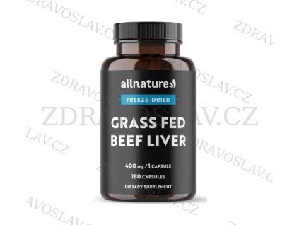 Allnature Grass Fed Beef Liver 400 mg 180 kapslí