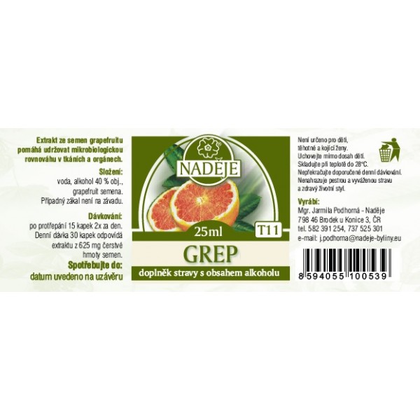 Naděje Grapefruit /Grep/ tinktura T11 25 ml