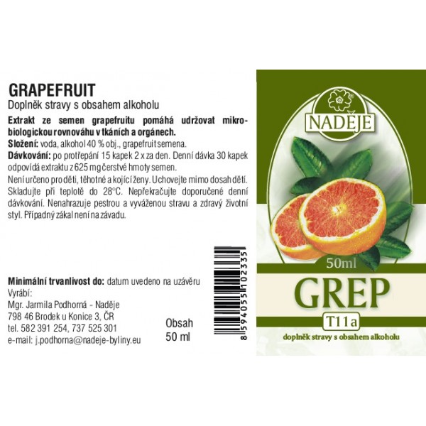 Naděje Grapefruit /Grep/ tinktura T11a 50 ml