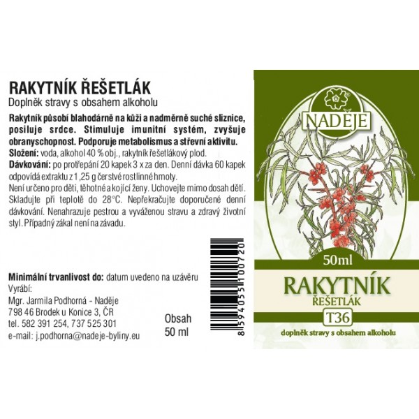 Naděje Rakytník řešetlák T36 50 ml