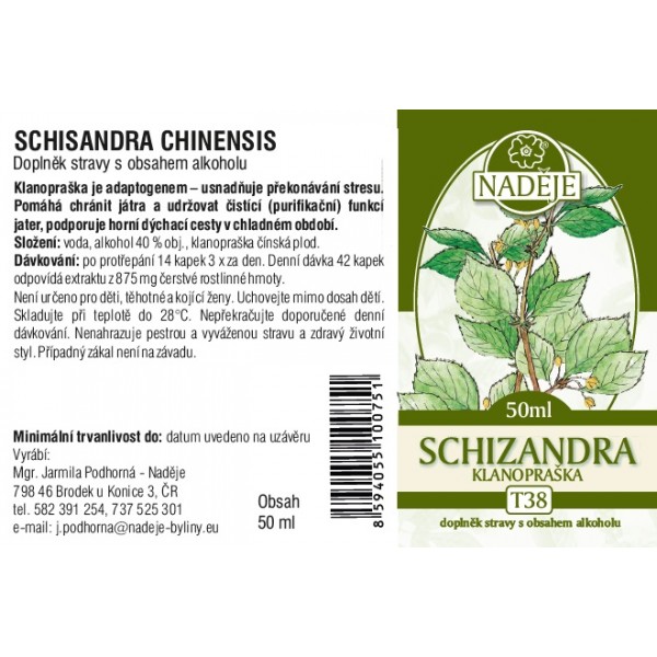Schizandra Klanopraška bylinná tinktura 50 ml