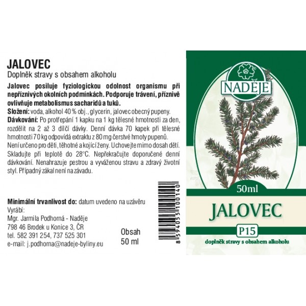 Naděje Jalovec tinktura z pupenů P15 50 ml