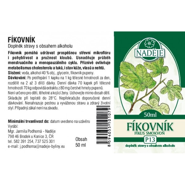 Naděje Fíkovník tinktura z pupenů P13 50 ml