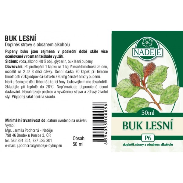 Naděje Buk lesní tinktura z pupenů P6 50 ml