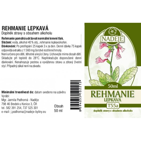 Rehmanie lepkavá bylinná tinktura 50 ml