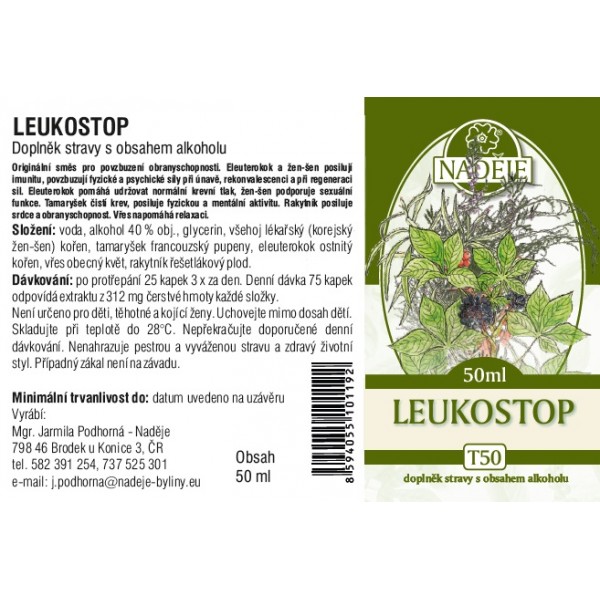 Naděje Leukostop s beta glukanem bylinná tinktura 50 ml