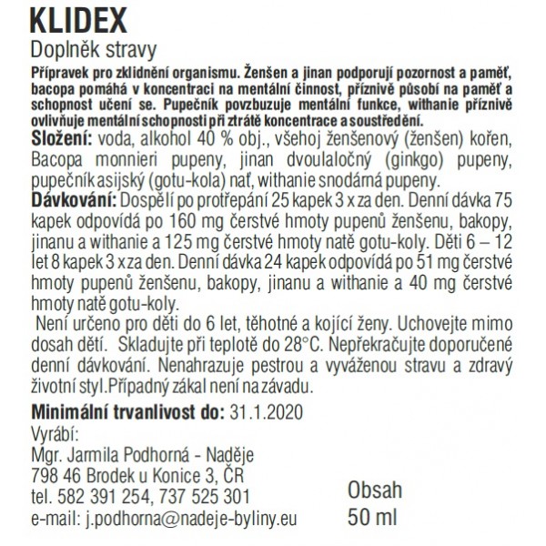 Naděje Klidex SV14 50 ml