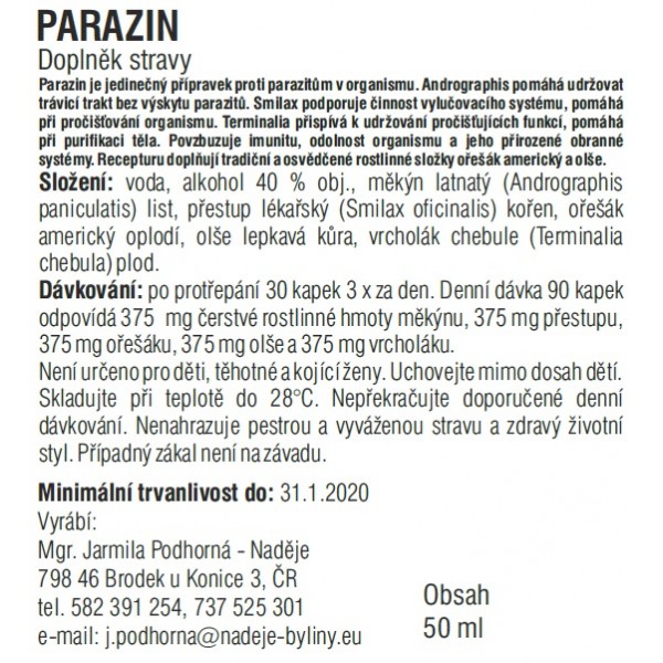 Naděje Parazin SV15 50 ml