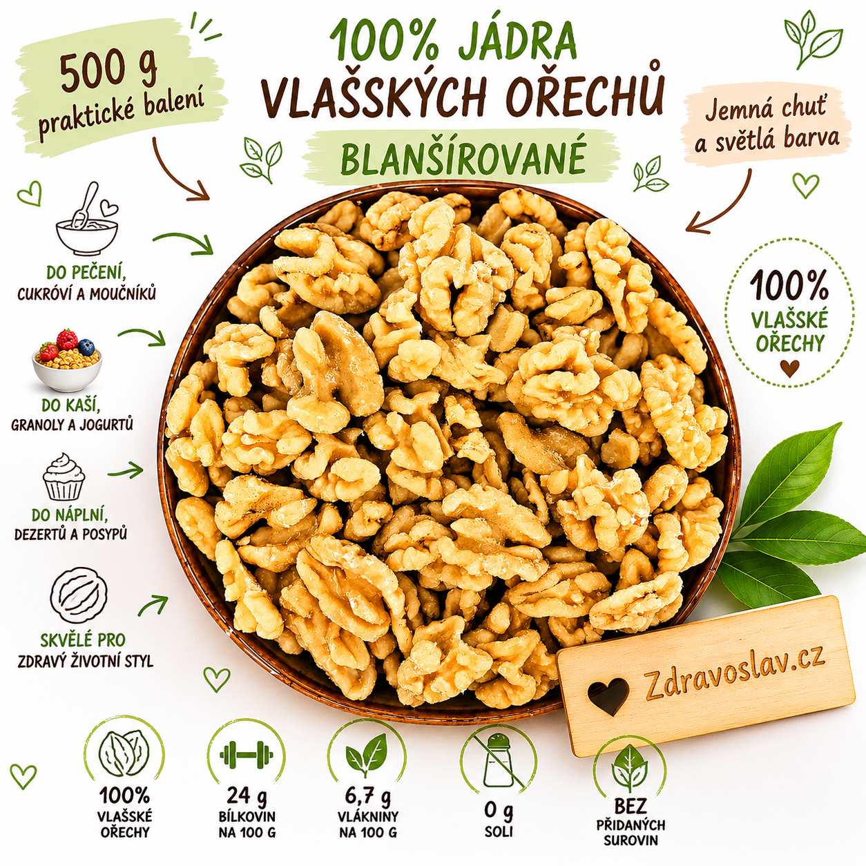 Vlašské ořechy blanšírované — náhled 2