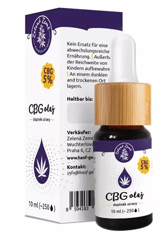 Zelená Země CBG konopný olej 5% 10 ml