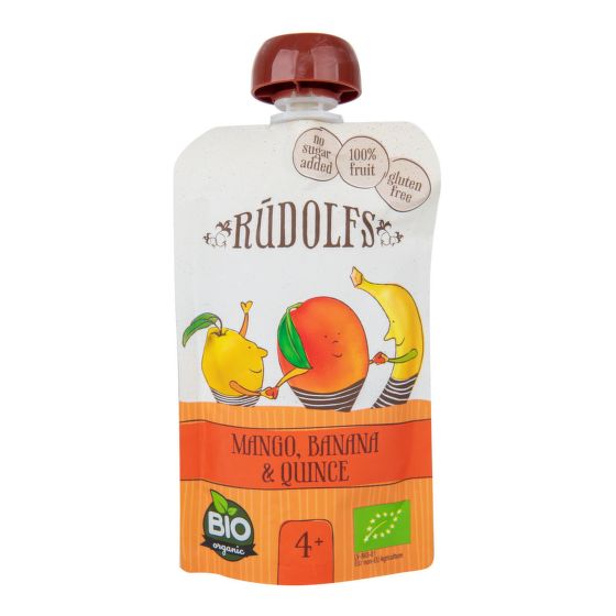 Rudolfs Kapsička ovocná mango, banán, kdoule BIO 110 g