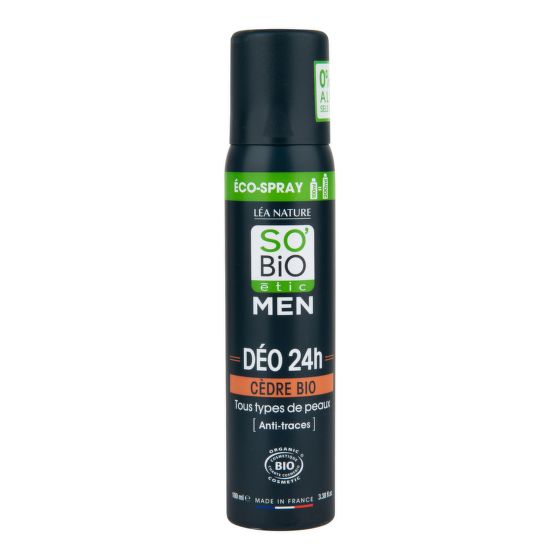 SO´BiO étic Deodorant přírodní ECO SPRAY 24h MEN cedr BIO 100 ml
