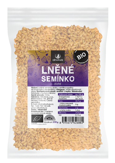 Allnature Lněné semínko zlaté BIO 200 g