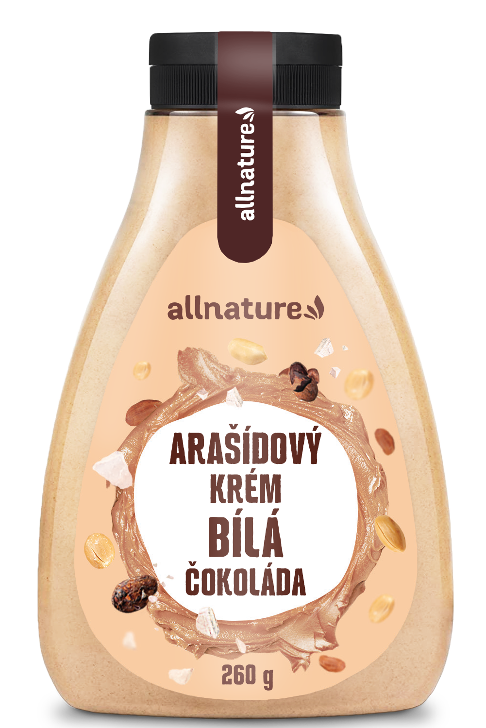 Allnature Arašídový krém s bílou čokoládou 260 g